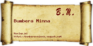 Bumbera Minna névjegykártya